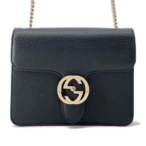 Gucci Chain Shoulder Bag Interlocking G 510304 GUCCI Black - Picture 1 of 10